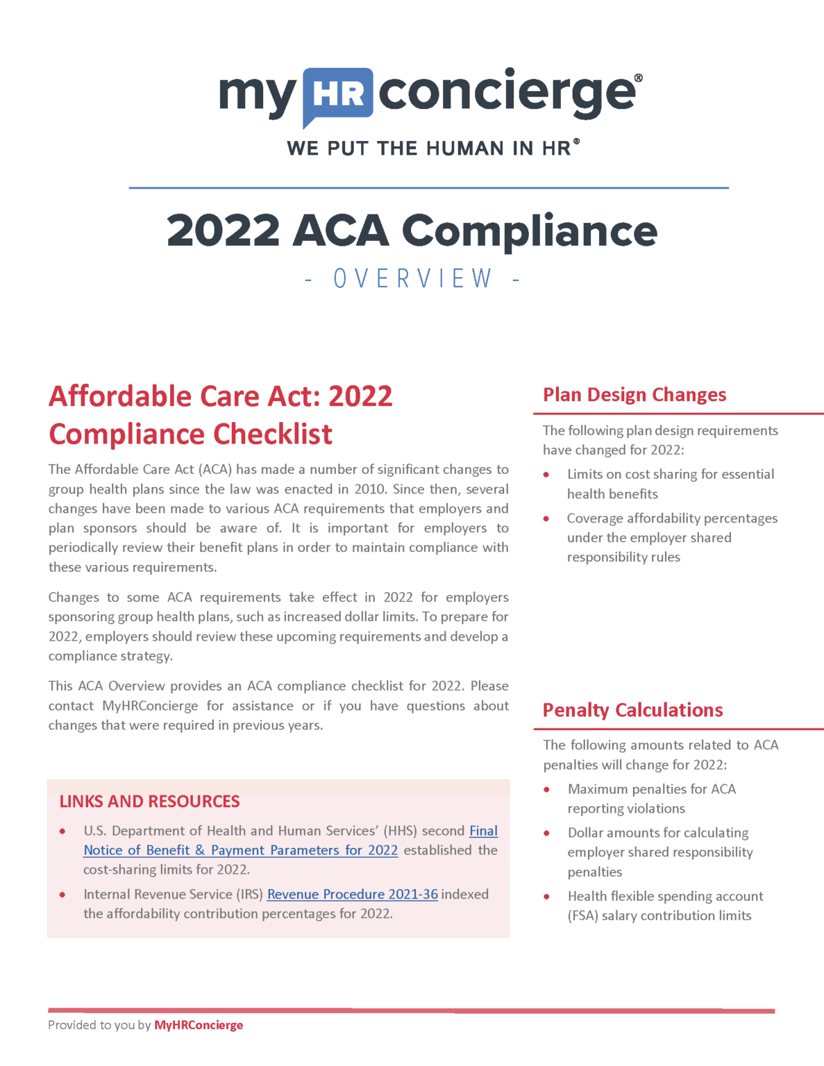 2022 ACA Compliance Overview MyHRConcierge