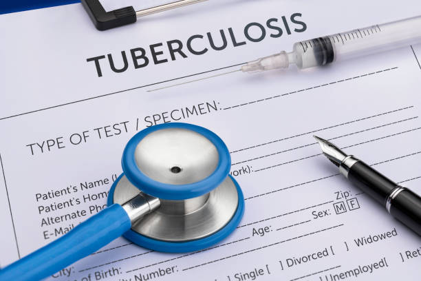 TB Testing sheet with needle and stethoscope