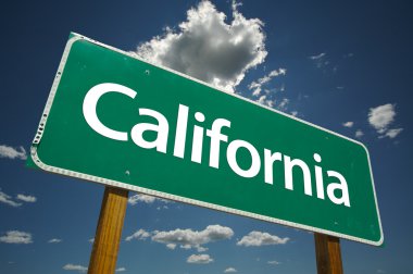 Green California road sign