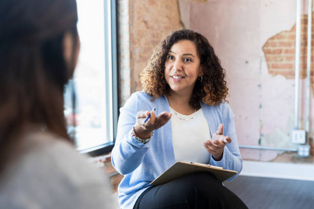 Woman meeting with clinet