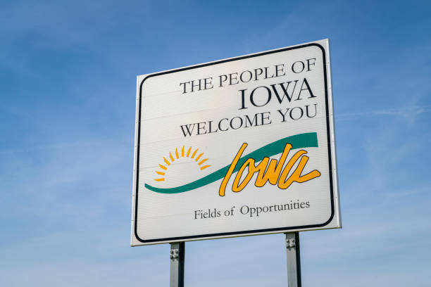 Welcome to Iowa road sign.