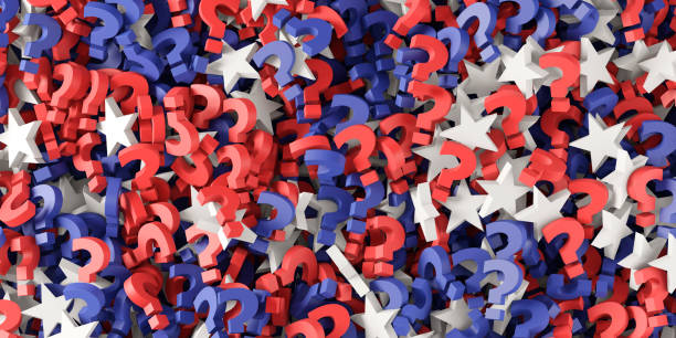 United States uncertain future concept. 3d illustration