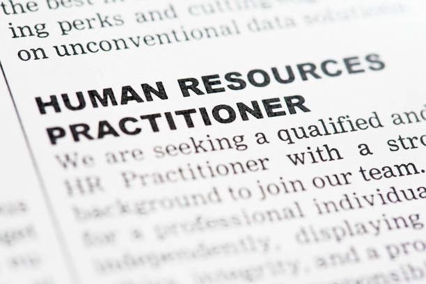 Close-up view of a simulated classified job advert for a human resources practitioner.
